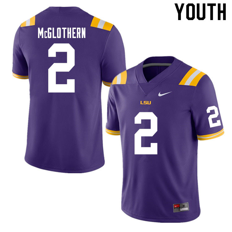 Youth #2 Dwight McGlothern LSU Tigers College Football Jerseys Sale-Purple - Click Image to Close